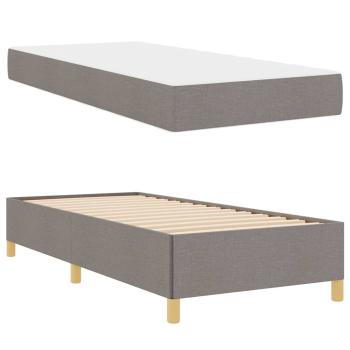 Boxspringbett Sonstiges Taupe und Weiß 90 x 190 cm Stoff