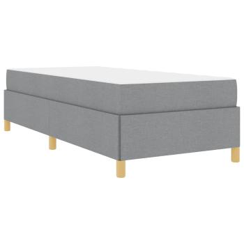 Boxspringbett Hellgrau und Weiß und Hellgrau 90 x 200 cm Stoff