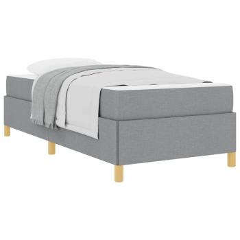 Boxspringbett Hellgrau und Weiß und Hellgrau 90 x 200 cm Stoff