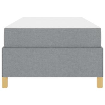 Boxspringbett Hellgrau und Weiß und Hellgrau 90 x 200 cm Stoff