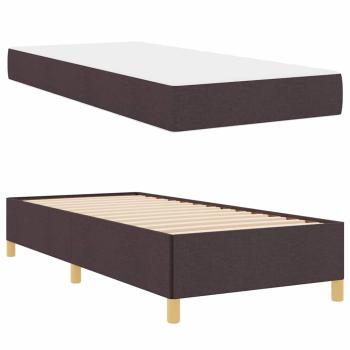 Boxspringbett Sonstiges Dunkelbraun und Weiß 90 x 200 cm Stoff