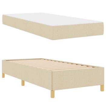 Boxspringbett Sonstiges Weiß und Creme 100 x 200 cm Stoff