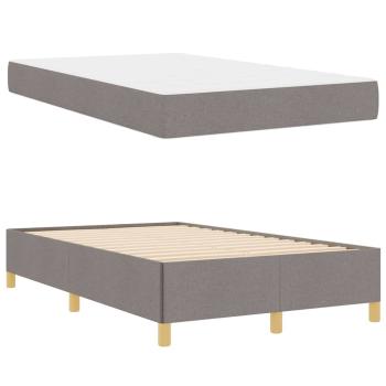 Boxspringbett Sonstiges Taupe und Weiß 120 x 200 cm Stoff