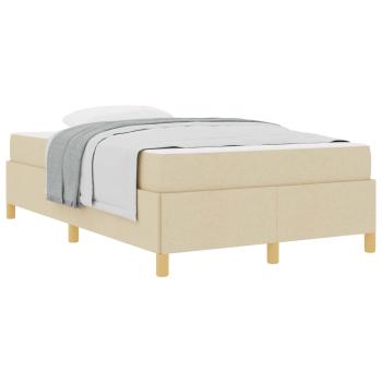 Boxspringbett Sonstiges Creme und Weiß 120 x 200 cm Stoff