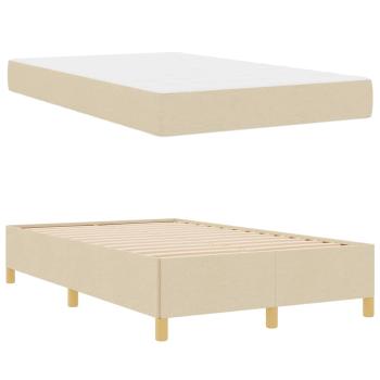Boxspringbett Sonstiges Creme und Weiß 120 x 200 cm Stoff