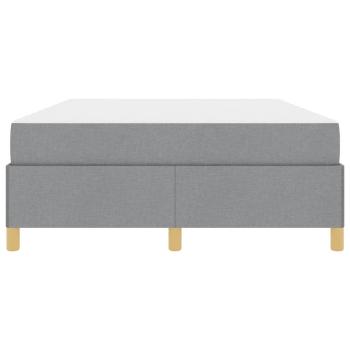 Boxspringbett Hellgrau und Weiß und Hellgrau 140 x 190 cm Stoff