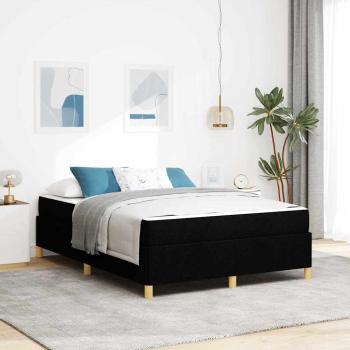 ARDEBO.de - Boxspringbett Schwarz und Weiß und Schwarz 140 x 200 cm Stoff