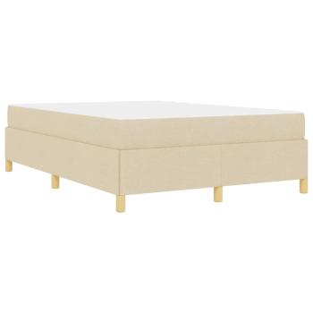 Boxspringbett Sonstiges Creme und Weiß 140 x 200 cm Stoff