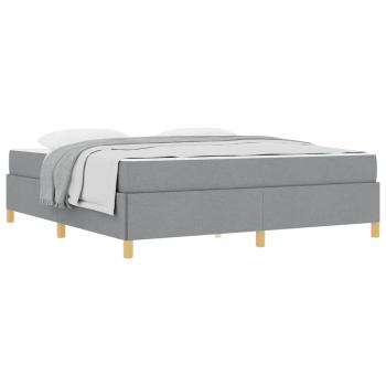 Boxspringbett Sonstiges Hellgrau und Weiß 180 x 200 cm Stoff