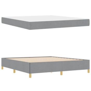 Boxspringbett Sonstiges Hellgrau und Weiß 180 x 200 cm Stoff