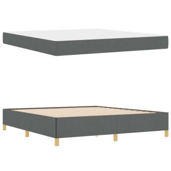 ARDEBO.de - Boxspringbett Dunkelgrau und Weiß und Dunkelgrau 180 x 200 cm