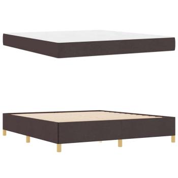 Boxspringbett Sonstiges Dunkelbraun und Weiß 180 x 200 cm Stoff