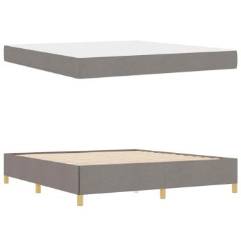 Boxspringbett Sonstiges Taupe und Weiß 180 x 200 cm Stoff