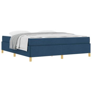 Boxspringbett Sonstiges Blau und Weiß 180 x 200 cm Stoff