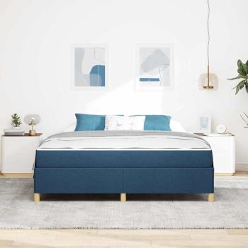 Boxspringbett Sonstiges Blau und Weiß 180 x 200 cm Stoff