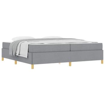 Boxspringbett Sonstiges Hellgrau und Weiß 200 x 200 cm Stoff