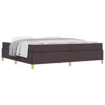 Boxspringbett Sonstiges Dunkelbraun und Weiß 200 x 200 cm Stoff