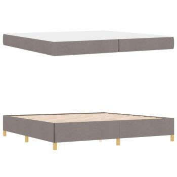 ARDEBO.de - Boxspringbett Sonstiges Taupe und Weiß 200 x 200 cm Stoff