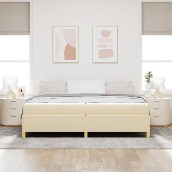 Boxspringbett Sonstiges Weiß und Creme 200 x 200 cm Stoff