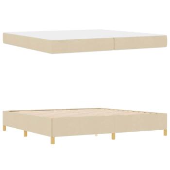 Boxspringbett Sonstiges Weiß und Creme 200 x 200 cm Stoff