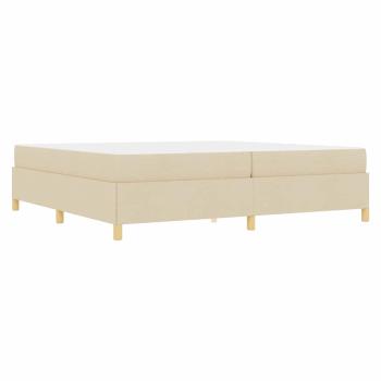 Boxspringbett Sonstiges Weiß und Creme 200 x 200 cm Stoff
