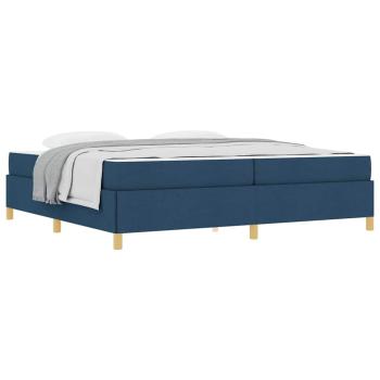 Boxspringbett Blau und Dunkelblau und Weiß 200 x 200 cm Stoff