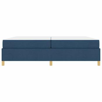 Boxspringbett Blau und Dunkelblau und Weiß 200 x 200 cm Stoff