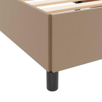 Bettgestell mit Matratze Cappuccino 90 x 190 cm Kunstleder