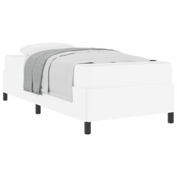 Bettgestell mit Matratze Weiß 90 x 200 cm Kunstleder