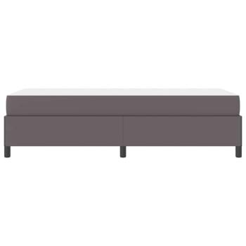 Bettgestell mit Matratze Grau 90 x 200 cm Kunstleder