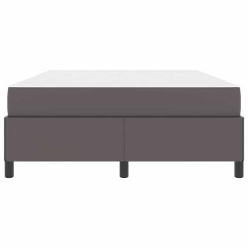 Bettgestell mit Matratze Grau 140 x 190 cm Kunstleder