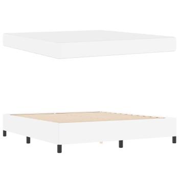 Bettgestell mit Matratze Weiß 180 x 200 cm Kunstleder