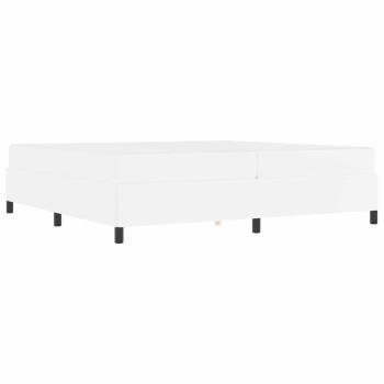 Bettgestell mit Matratze Weiß 200 x 200 cm Kunstleder