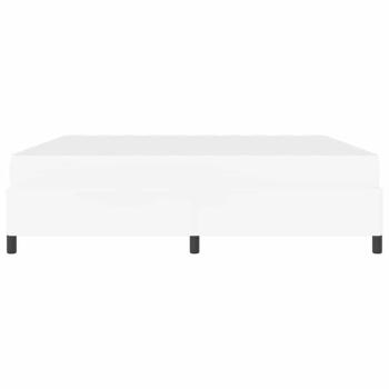 Bettgestell mit Matratze Weiß 200 x 200 cm Kunstleder