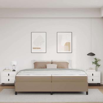 Bettgestell mit Matratze Cappuccino 200 x 200 cm Kunstleder
