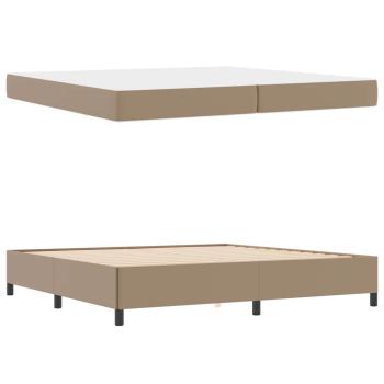 Bettgestell mit Matratze Cappuccino 200 x 200 cm Kunstleder