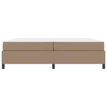 Bettgestell mit Matratze Cappuccino 200 x 200 cm Kunstleder