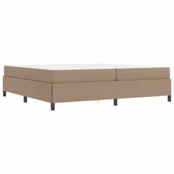 Bettgestell mit Matratze Cappuccino 200 x 200 cm Kunstleder