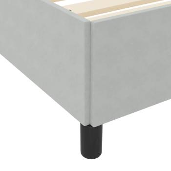 Bettgestell Sonstiges Weiß und Hellgrau 90 x 190 cm Samt