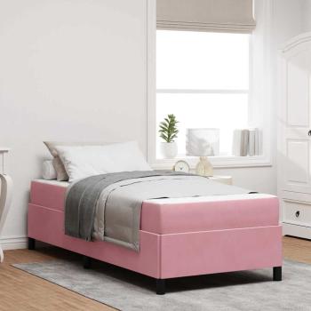 ARDEBO.de - Bettgestell Sonstiges Rosa und Weiß 90 x 190 cm Samt
