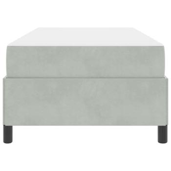 Bettgestell Sonstiges Weiß und Hellgrau 100 x 200 cm Samt