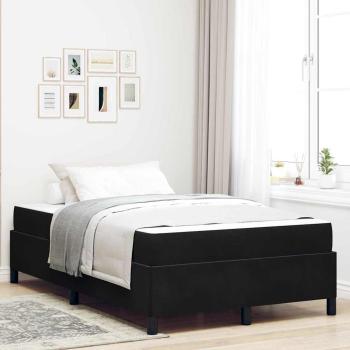 ARDEBO.de - Bettgestell Sonstiges Schwarz und Weiß 120 x 190 cm Samt