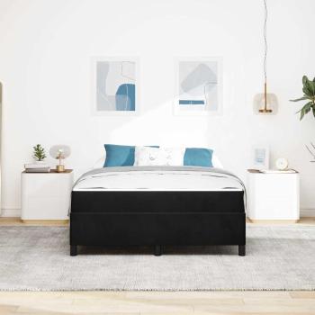 Bettgestell Schwarz und Weiß und Schwarz 140 x 190 cm Samt