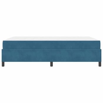 Bettgestell Sonstiges Dunkelblau und Weiß 140 x 190 cm Samt