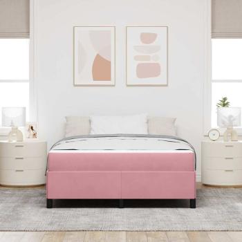 Bettgestell Sonstiges Rosa und Weiß 140 x 190 cm Samt