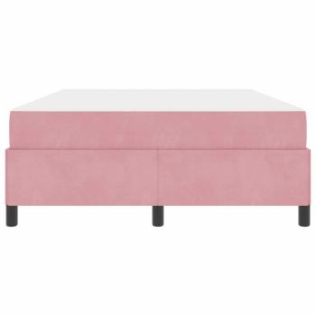 Bettgestell Sonstiges Rosa und Weiß 140 x 190 cm Samt