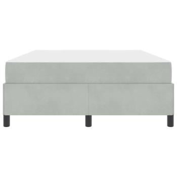 Bettgestell Sonstiges Weiß und Hellgrau 160 x 200 cm Samt