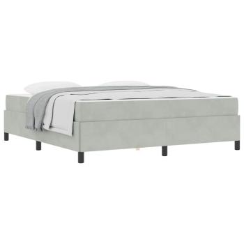 Bettgestell Sonstiges Weiß und Hellgrau 180 x 200 cm Samt