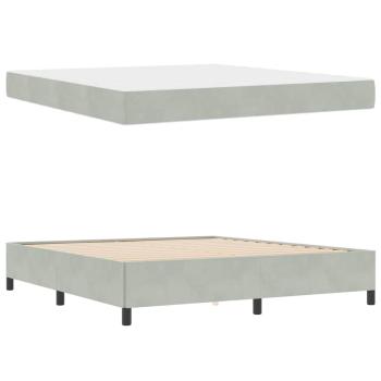 Bettgestell Sonstiges Weiß und Hellgrau 180 x 200 cm Samt