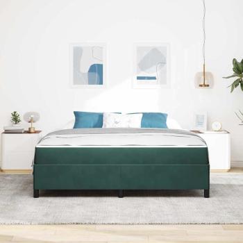 Bettgestell Sonstiges Dunkelgrün und Weiß 180 x 200 cm Samt